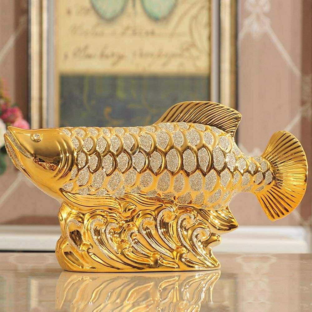 楽天市場】【楽天1位6冠達成】 置物 アロワナ 招財龍魚 しょう