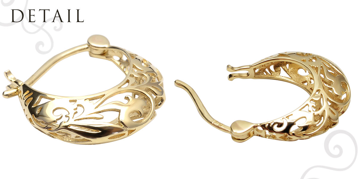 K14 フープピアス 14金 クリアストーン ゴールド 両耳 楽天市場