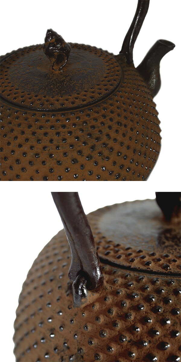 楽天市場】南部鉄器 南部鉄瓶 丸形 貝 錆色1.1L IH・直火・ガスコンロ