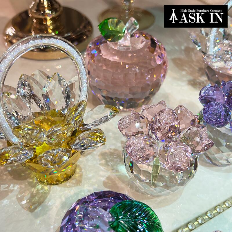 楽天市場】ガラス ガラス細工 クリスタル 置き物 置物 花 蓮 蓮の花