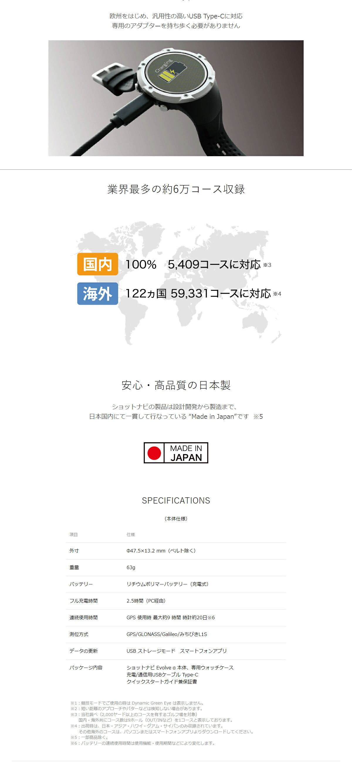 ショットナビ Shot Navi Evolve α エボルブ アルファ 腕時計型 GPS