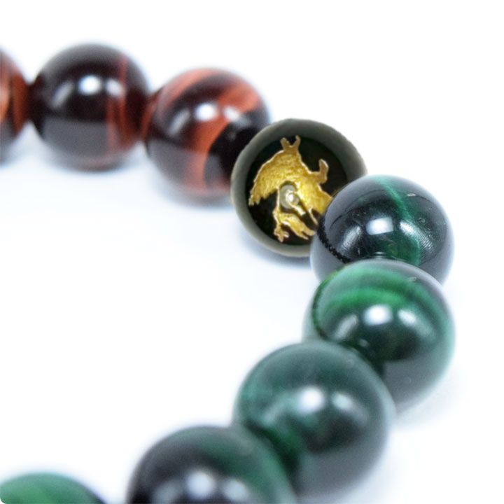 楽天市場】AAA タイガーアイ ブレスレット ラスタカラー 彫刻 ラスタ