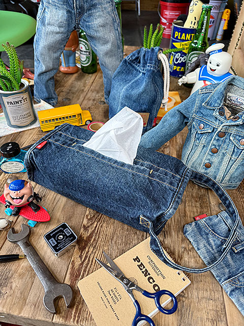 楽天市場】アライヤン デニム 巾着 （Sサイズ） 岡山産デニム MADE IN