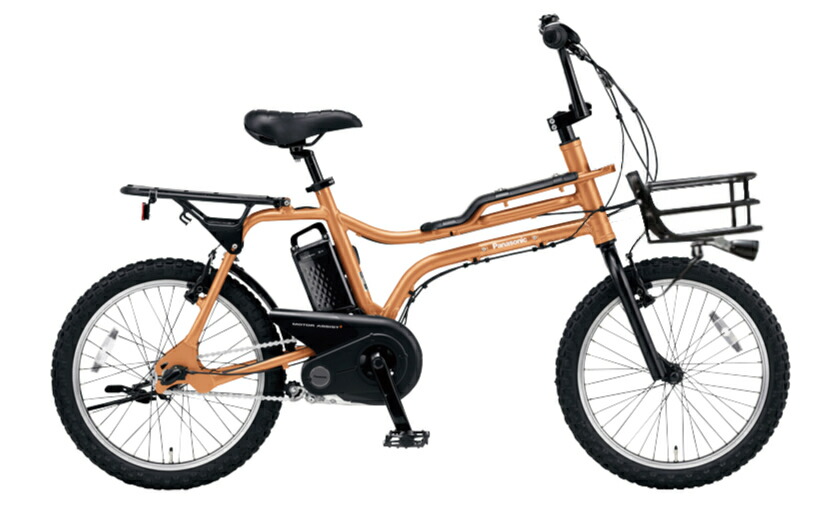 大阪府 パナソニック 電動アシスト自転車 ブラウン 前バスケット付き