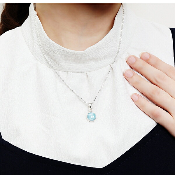 楽天市場】ラリマー シルバー ネックレス ラウンド 天然石