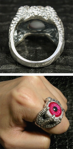 シルバーリング【義眼リングモチーフ!!】カラー全5色 ドラゴンクロー