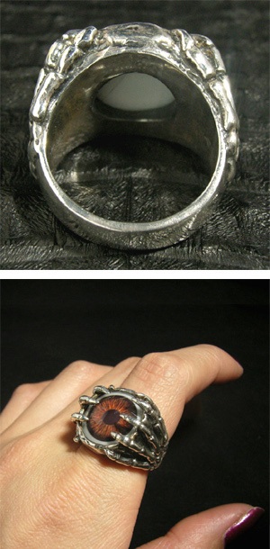 シルバーリング【義眼リングモチーフ!!】カラー全5色 ボーンハンド