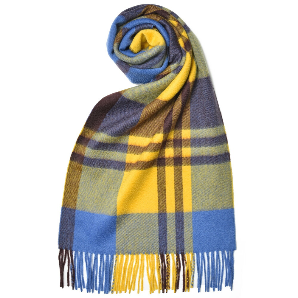 Joshua Ellis（ジョシュア エリス）カシミアチェックマフラー 35×190