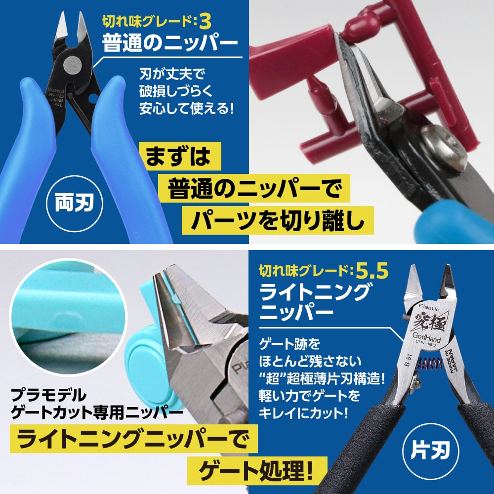 メーカー直販】閃光＆普通ニッパーセット 直販限定 片刃 両刃 ニッパー