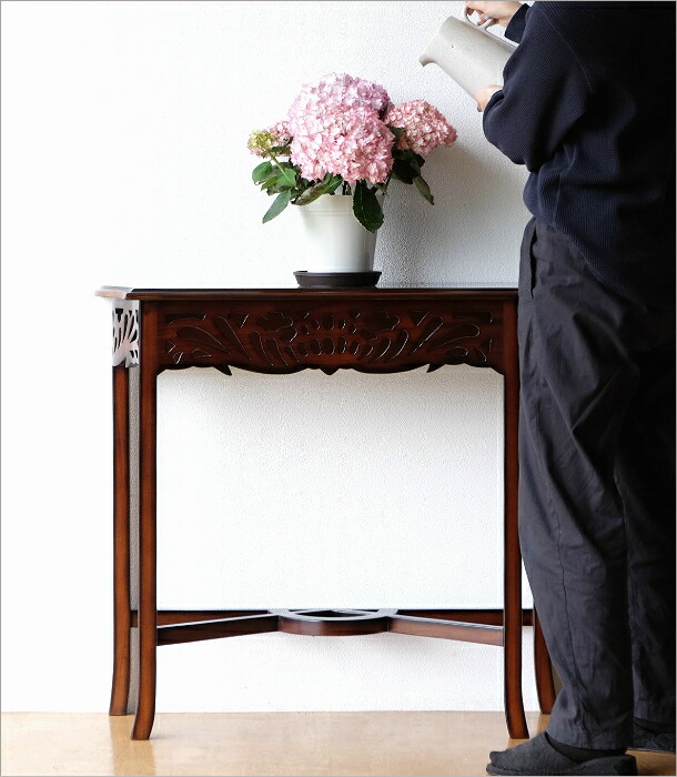 オールドメゾン 葡萄園 小卓 古装艶消し サイドテーブル マホガニー