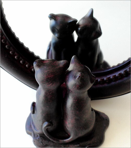 楽天市場】卓上ミラー 鏡 卓上 猫 雑貨 置物 インテリアオブジェ