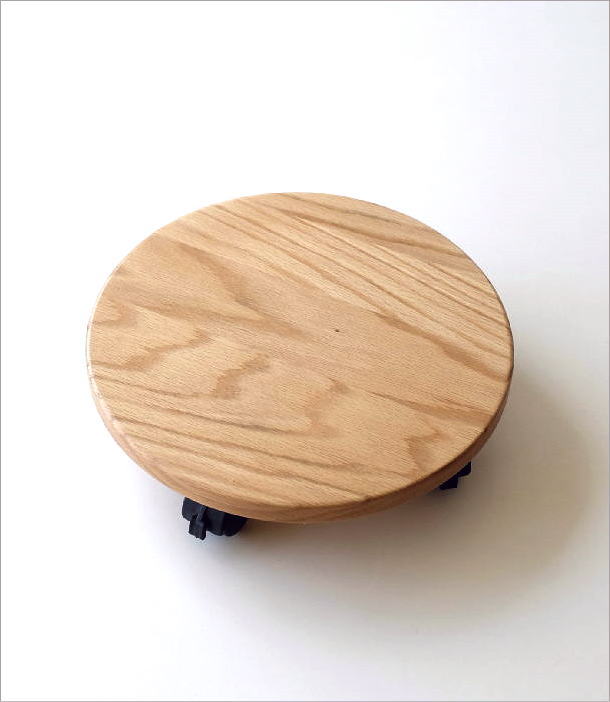 楽天市場】花台 木製 キャスター付き 室内 オーク 無垢 プランター