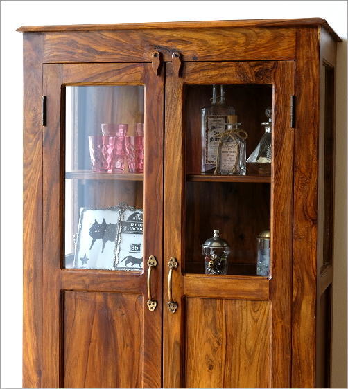 楽天市場】キャビネット 木製 ガラス 飾り棚 扉付き収納棚 収納 天然木