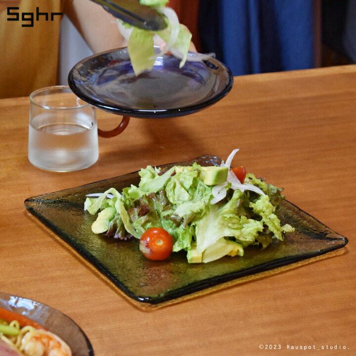 楽天市場】皿 おしゃれ ガラスプレート 角形 Sghr Recycle 角形