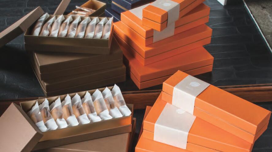 ギフトボックス 長方形 無地 オレンジ セピア(茶) 大きい コンビA H50