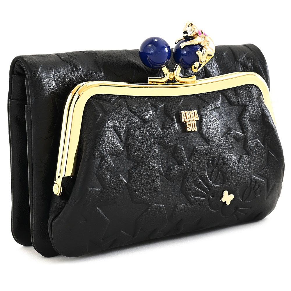 楽天市場】アナスイ 財布 二つ折り財布 がま口財布 黒(ブラック) ANNA