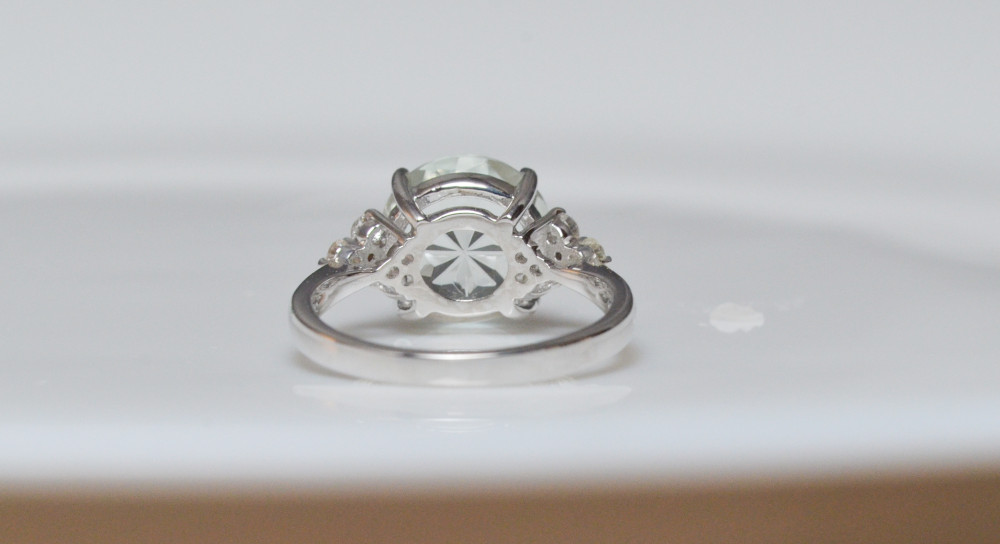 楽天市場】プラチナ リング 天然石 グリーンクォーツ 切子 指輪 甲州