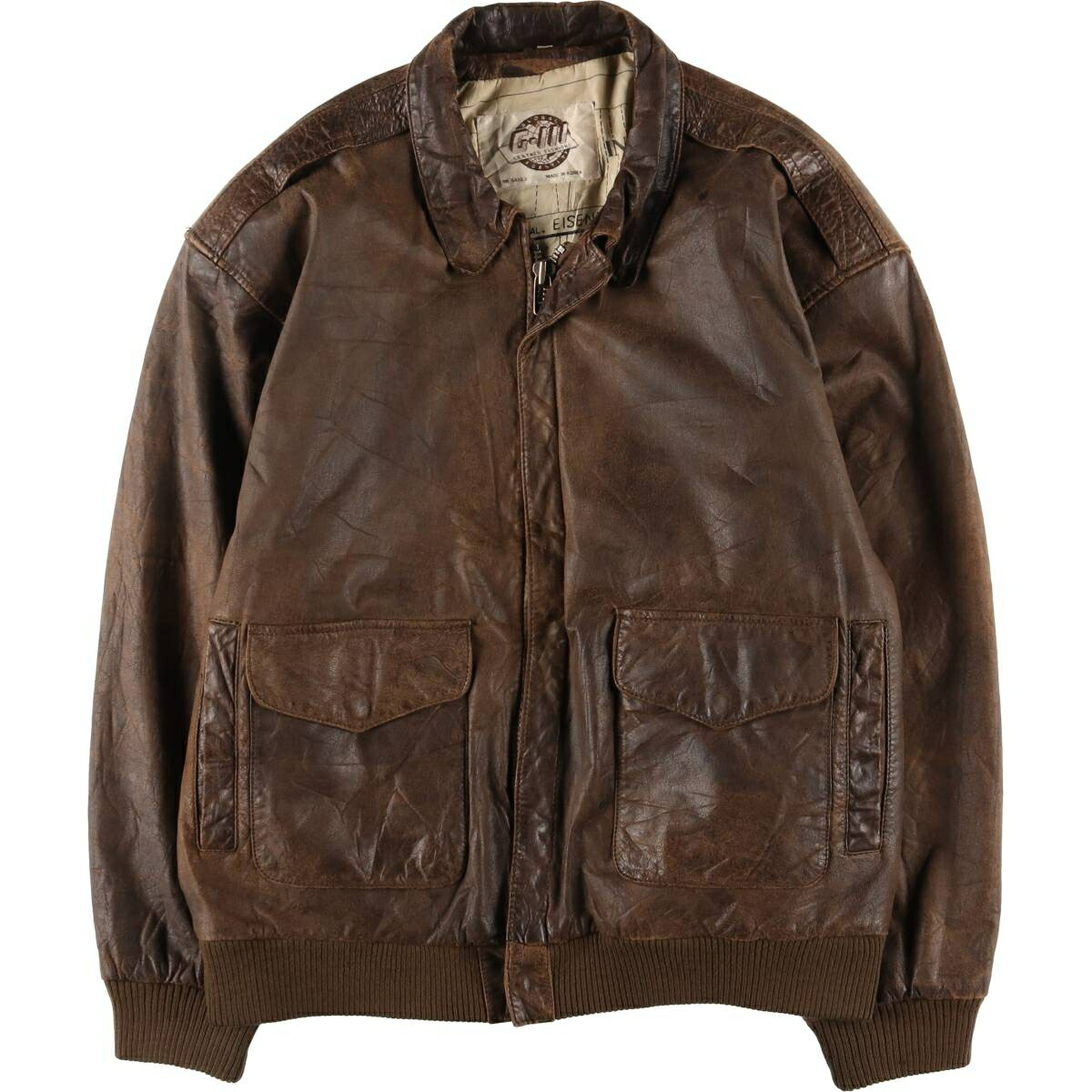 古着 G-III A-2タイプ レザーフライトジャケット メンズL相当