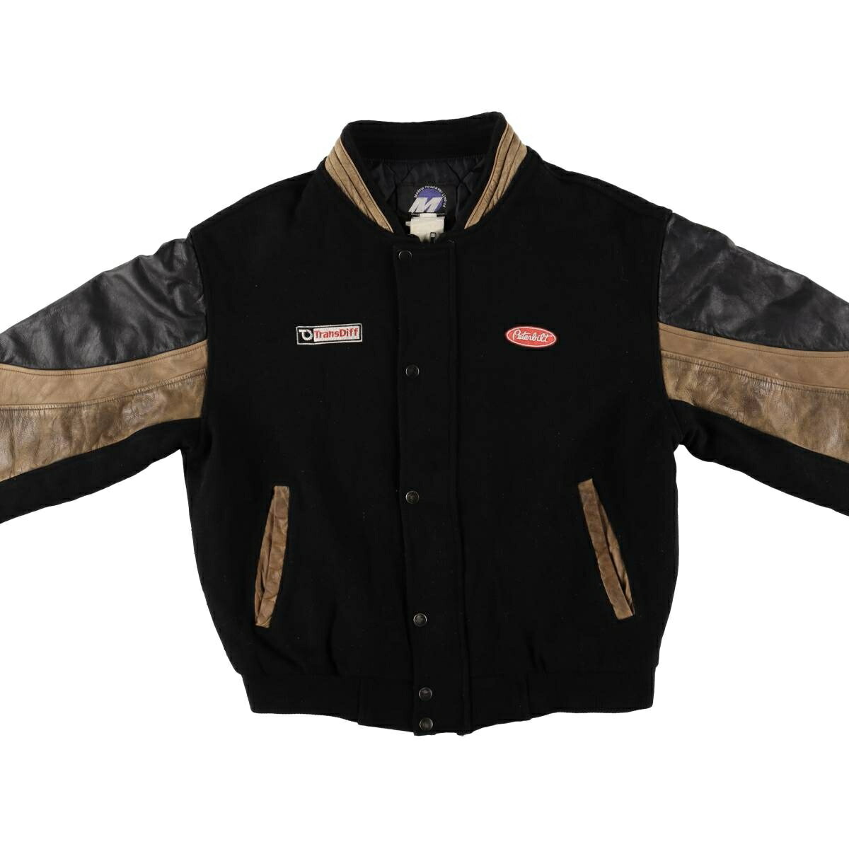 古着 80年代 Modern Headwear Limited 中綿入り 袖革ウールボタン