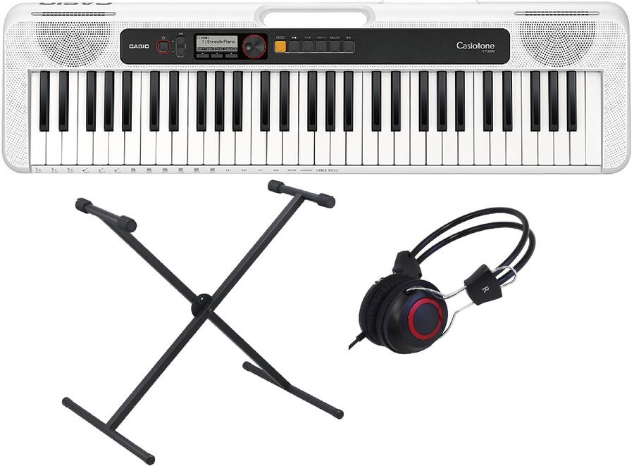 CASIO Casiotone CT-S200WE WHITE セット【スタンド・ヘッドホン付き