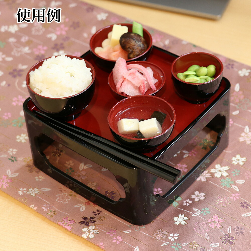 楽天市場】PC仏器膳 椀・箸付 黒塗内朱 5寸 日本製 お仏膳 仏膳 お膳