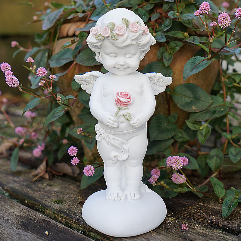 楽天市場】エンジェル 置物 エンジェル・一輪のバラ 天使 置物 天使