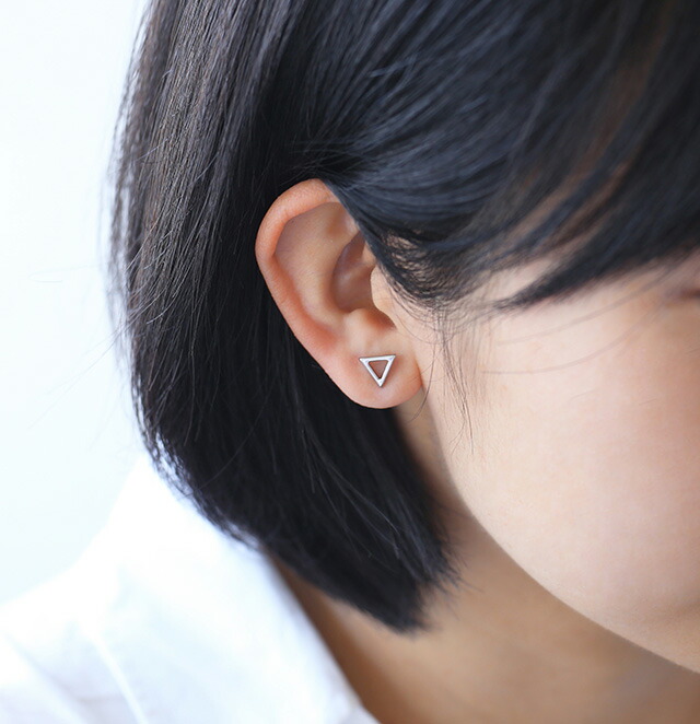 Baqless (バックレス) ピアス トライアングル ゴールド/シルバー