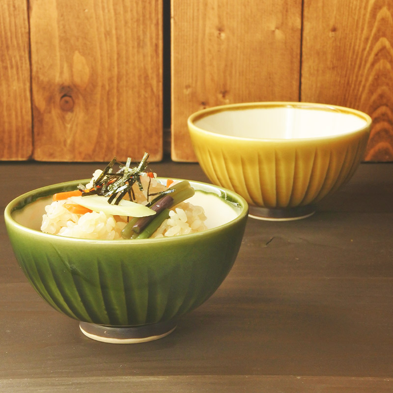 楽天市場】夫婦茶碗 お茶碗 ペア セット 削ぎ丸飯碗 織部 黄瀬戸 2個