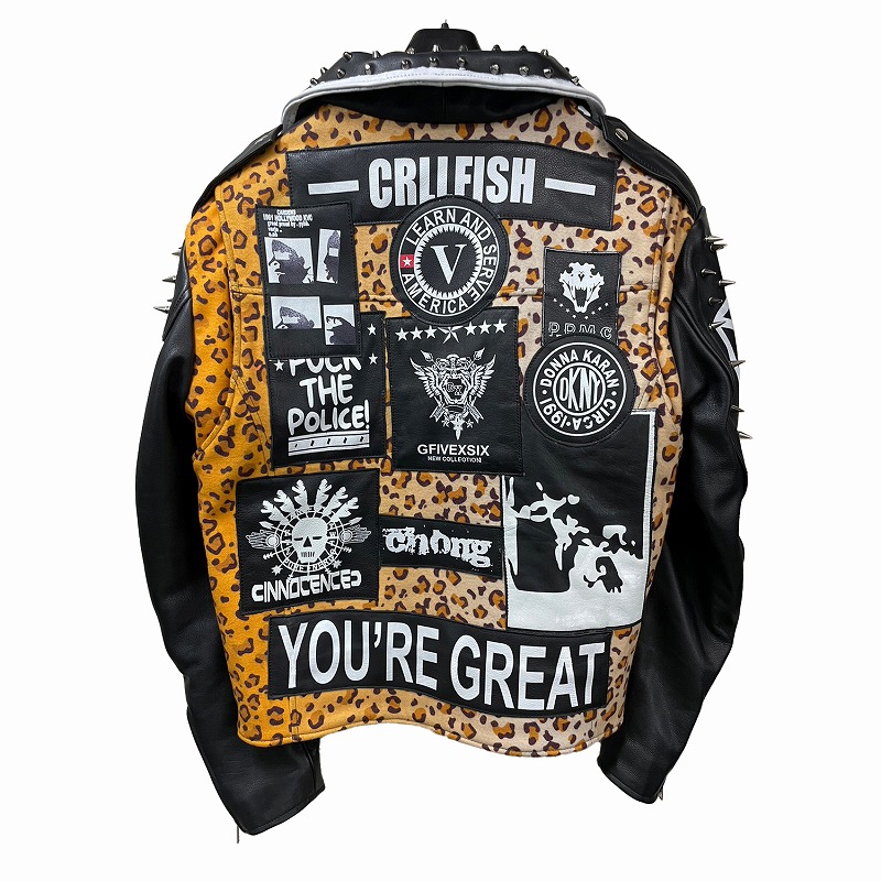 楽天市場】鋲ジャン メンズ スタッズ付き ロックスター レザー