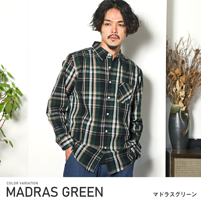 楽天市場】長袖シャツ メンズ チェックシャツ 先染め チェック柄 長袖