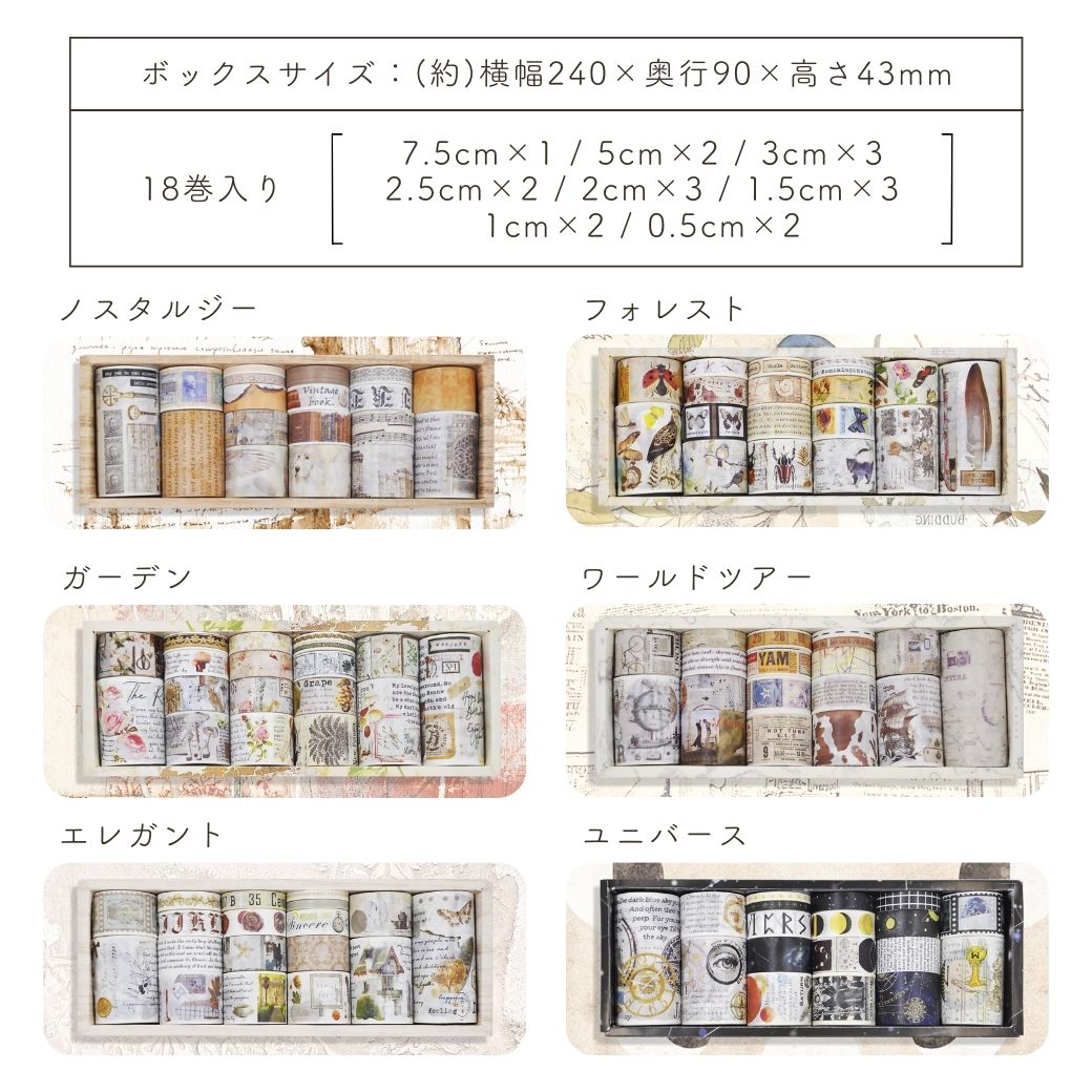 楽天市場】【在庫限り】 マスキングテープ 18種セット 詰め合わせ 大