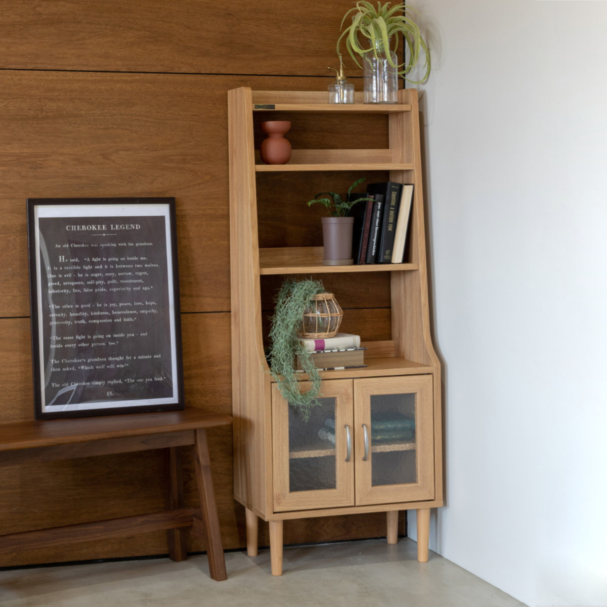 木棚 アンティーク ヴィンテージ レトロ レトロな飾り棚 チーク無垢材