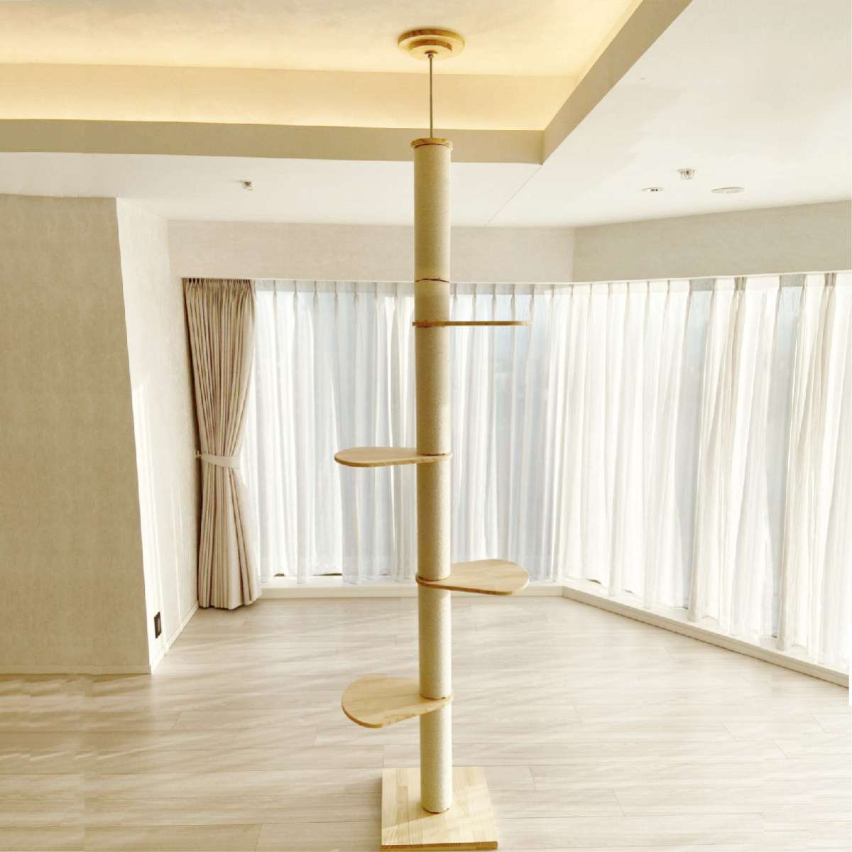 楽天市場】キャットタワー ねこぞく ブーレ 木製 突っ張り スリム