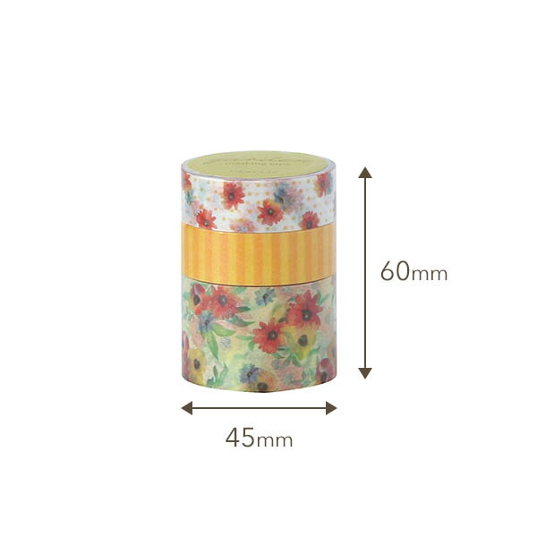 楽天市場】マスキングテープ 3個セット ガーデン (バタフライ/フラワー