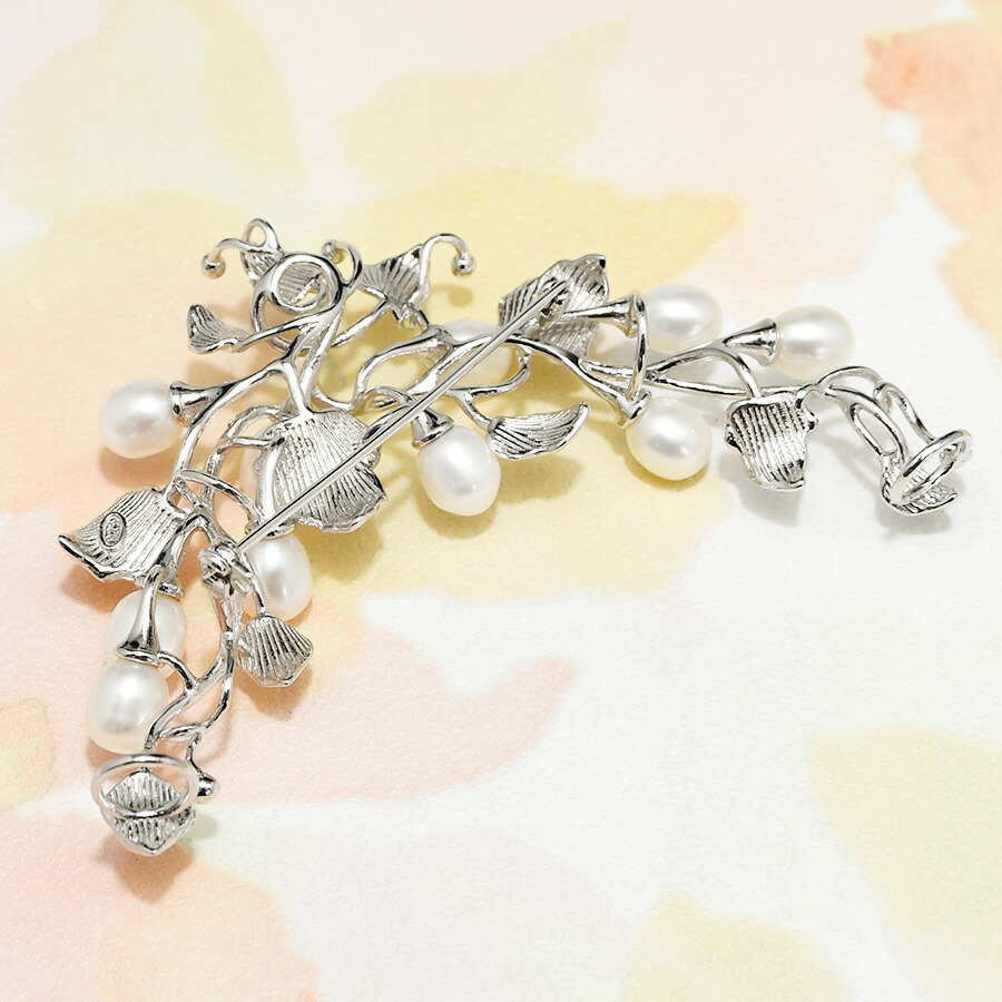 楽天市場】淡水真珠 ボタニカル ブローチ チェーンに通してネックレス