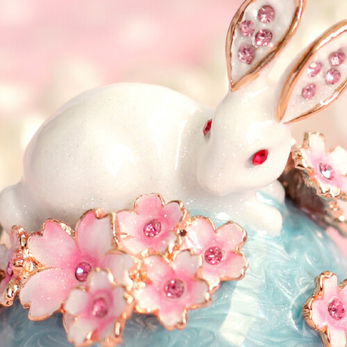 楽天市場】うさぎと桜A ジュエリーボックス 白兎 ラビット うさぎの