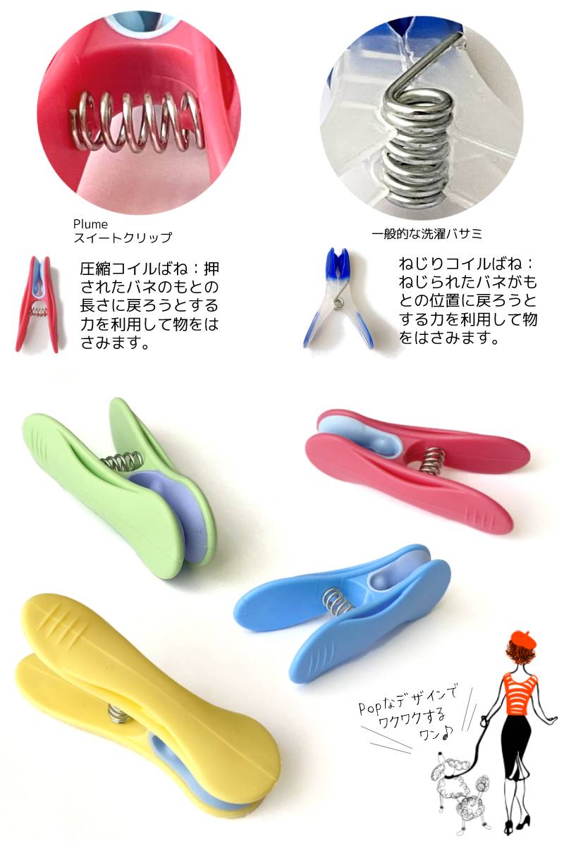 楽天市場】洗濯バサミ 跡がつきにくい 強力 プルーマ スイートクリップ