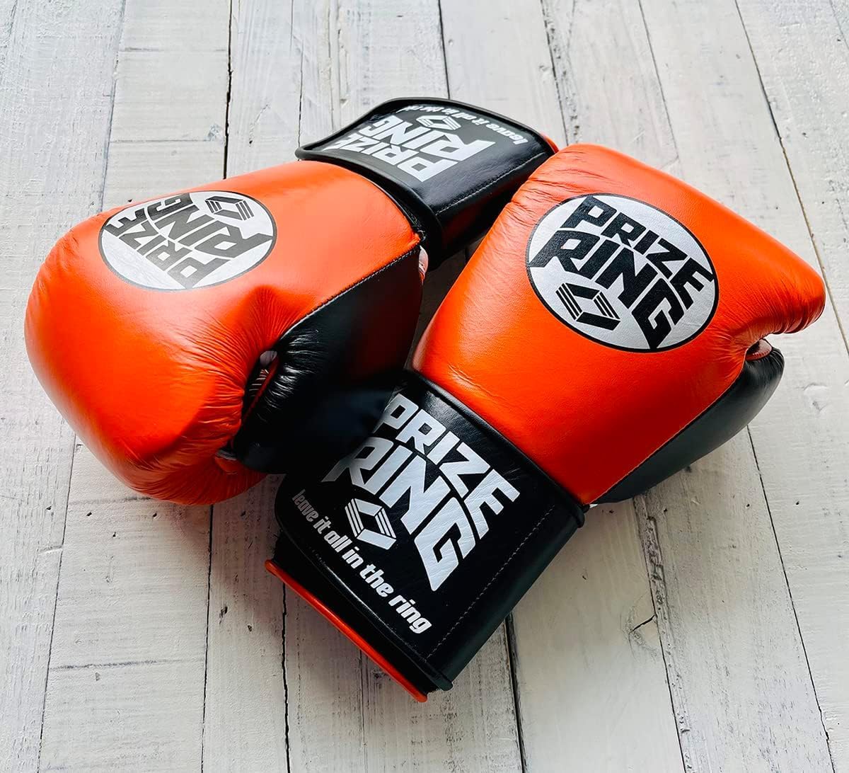 PRIZE RING ボクシンググローブ12ozブラックオレンジ バンテージG付