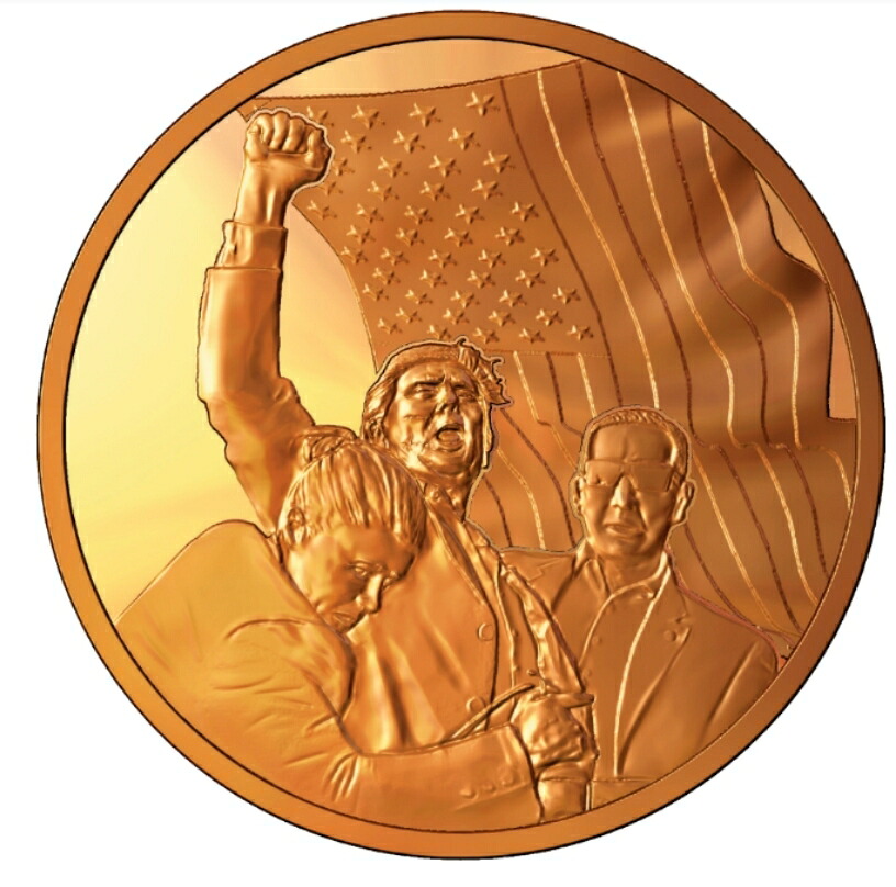 楽天市場】純銅コイン 「トランプ FIGHT!」 1オンス 純銅 銅貨