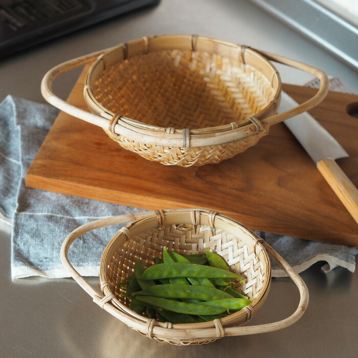 楽天市場】ピープルツリー ハンドルつき竹ザル 2個セット / People