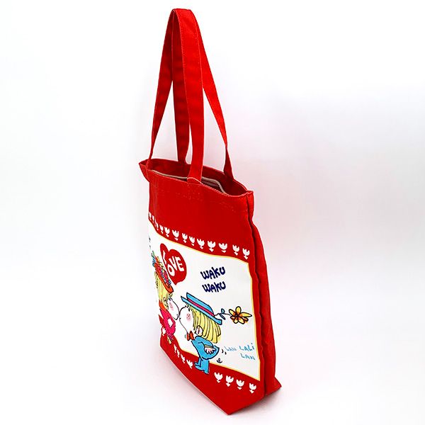 水森亜土 カラートートバッグ 昭和レトロシリーズ LOVE レッド 亜土ちゃん