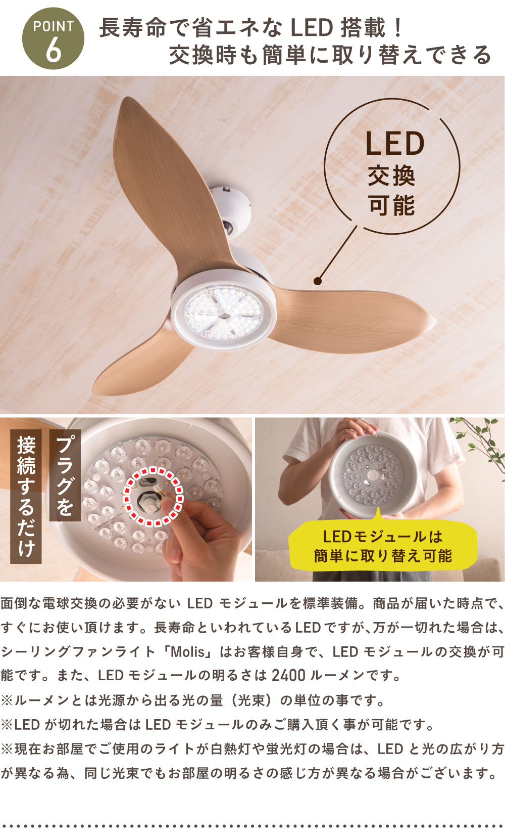 ventota シーリングファンライト molis モリス 延長パイプ付き あす着