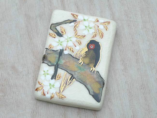 琳派花鳥十二月箸置き 二月単品 - 京焼清水焼 松韻堂