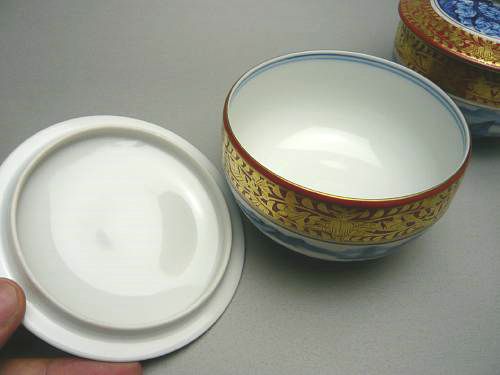 金襴青華山水汲出碗 五座五重 - 京焼清水焼 松韻堂