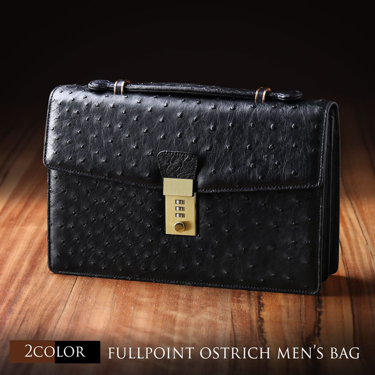 楽天市場】【5%offクーポン】オーストリッチ メンズ セカンドバッグ