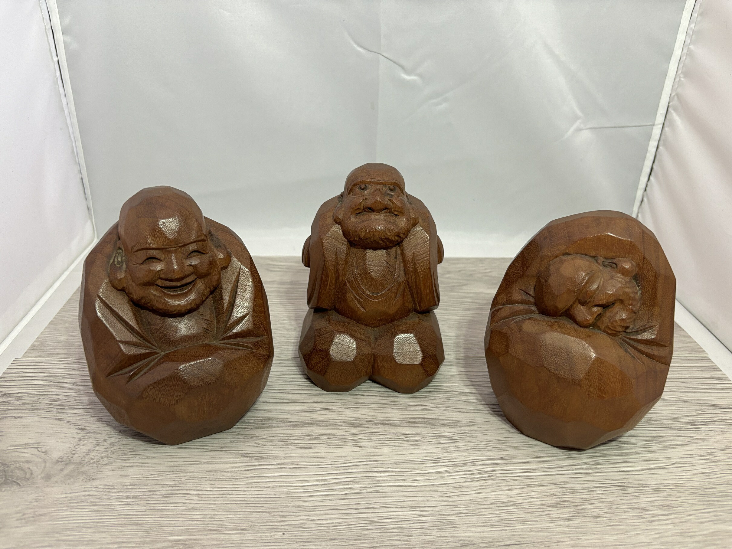 楽天市場】木彫り だるま 達磨 讃岐一刀彫 おどけだるま 3体 山中象堂