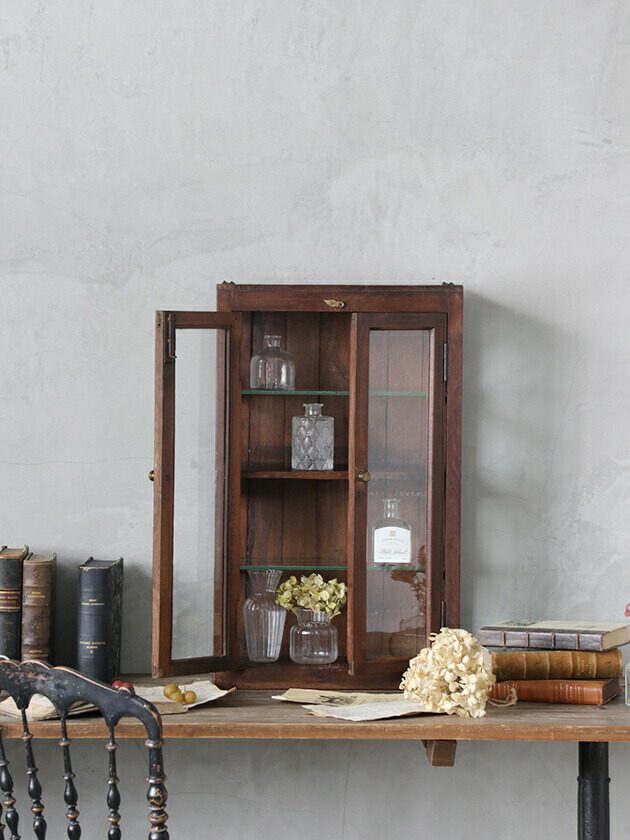 楽天市場】ヴィンテージ ウォール ショーケース ガラス // ショー