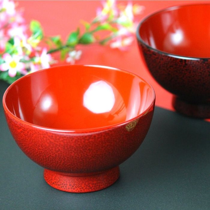 楽天市場】【送料無料】小林漆器 津軽塗 汁椀 木製 七々子塗 黒・赤