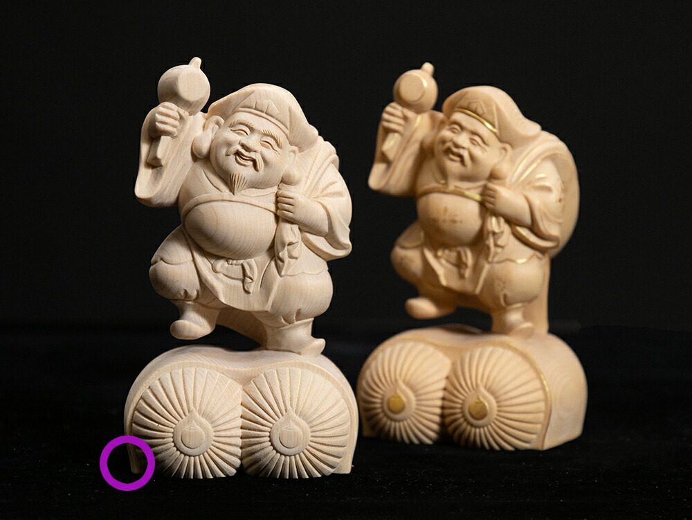 楽天市場】【総高15cm】大黒様 木彫り 置物 仕様：無垢 / 素材：桧