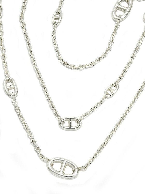 HERMES】エルメス『SILVER ファランドール 120 ロングネックレス